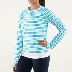 Lululemon Voyage Pullover *Tencel | Twin Stripe Spry Blue | Size 4  | #013